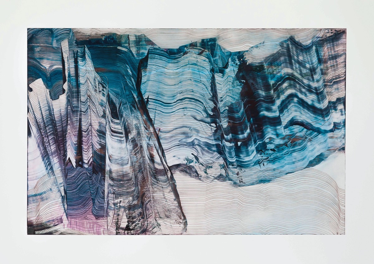 Wave, 2018, 45 x 64 cm, Tusche, Öl auf Papier