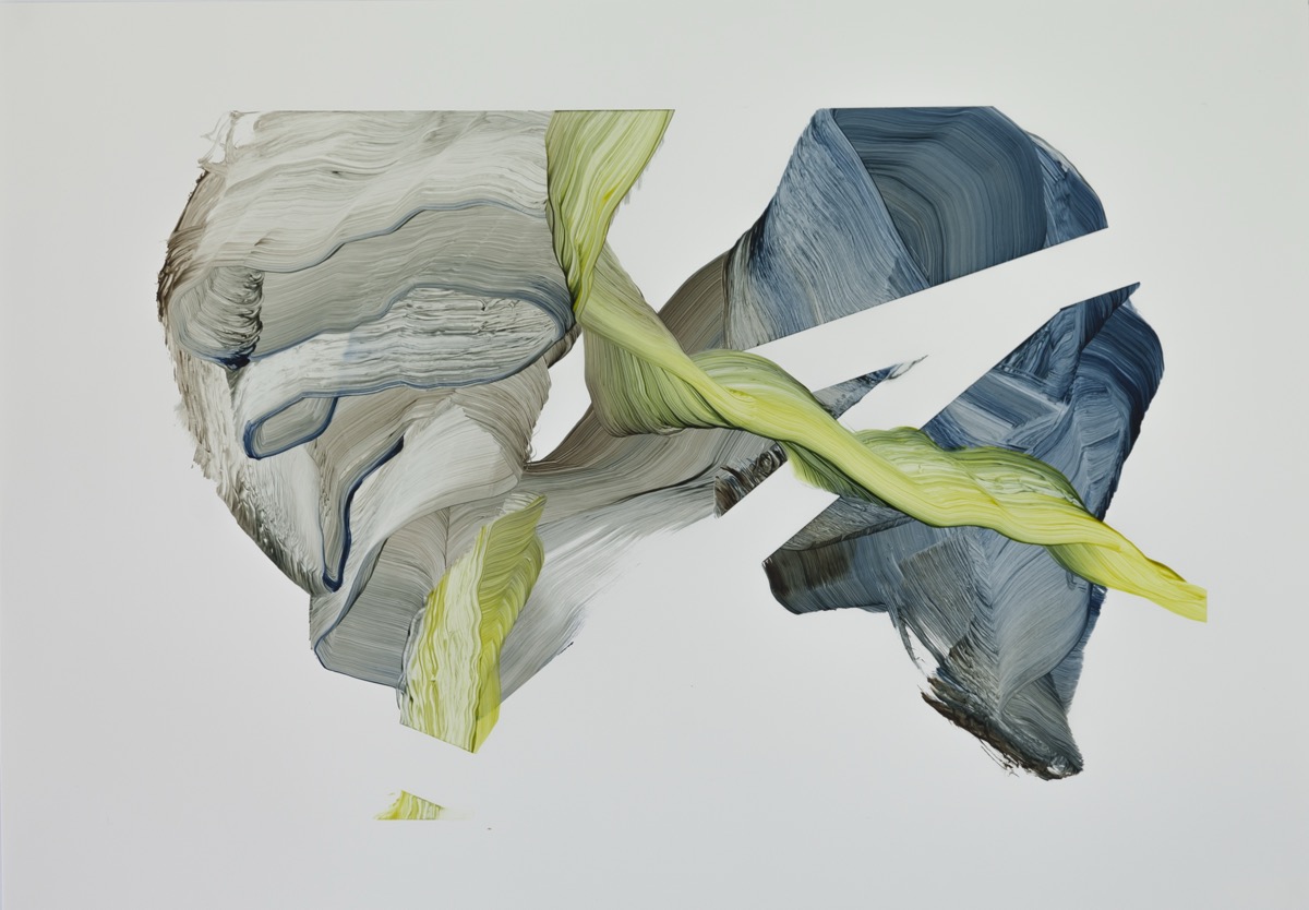 Cut, 2017, 45 x 64 cm, &Ouml;l auf Yupo Papier