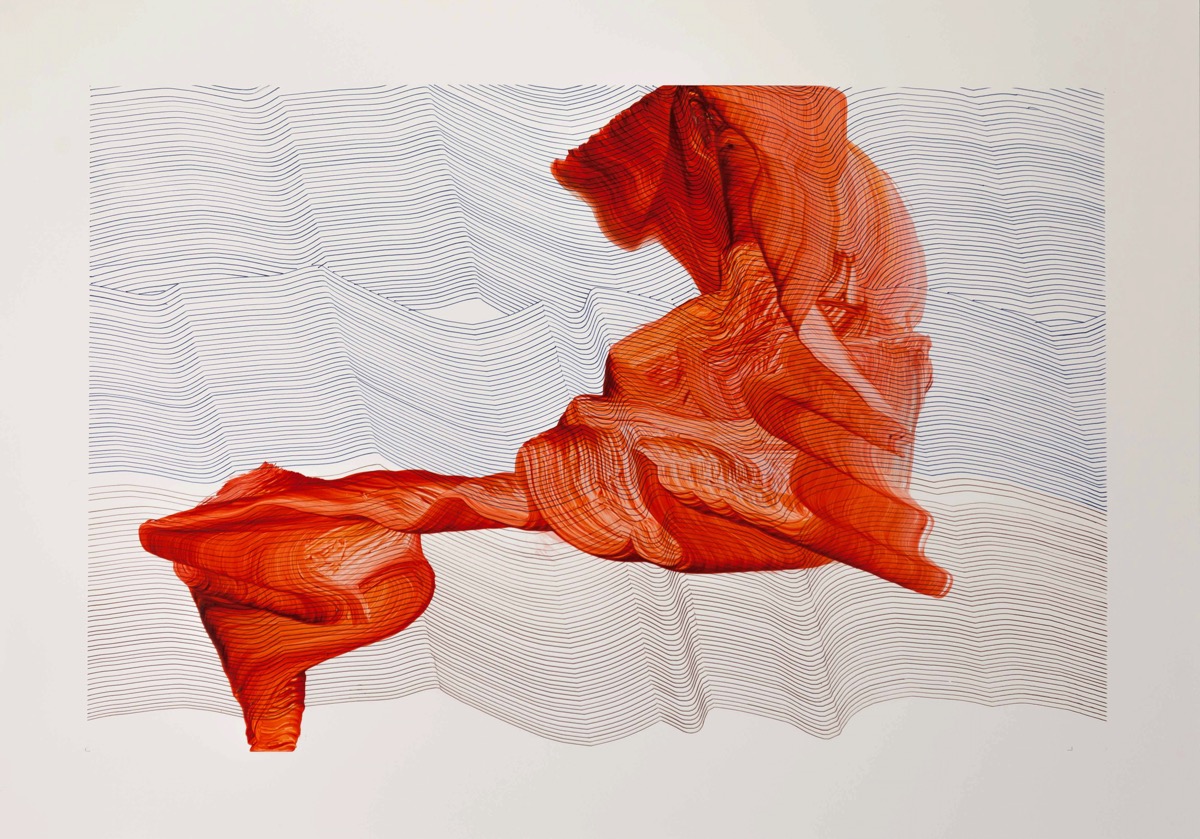 Lovis, 2018, 45 x 64 cm, Tusche, &Ouml;l auf Papier