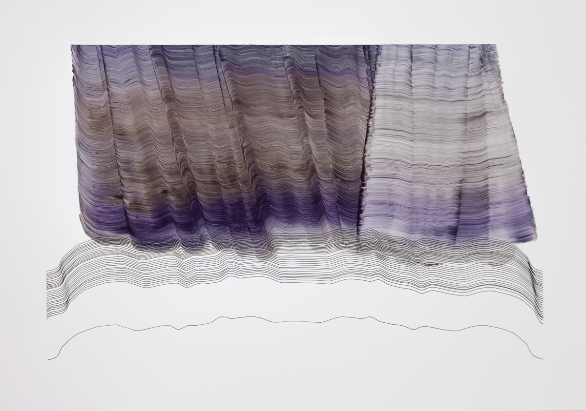 On-Line, 2017, 45 x 64 cm, &Ouml;l auf Yupo Papier