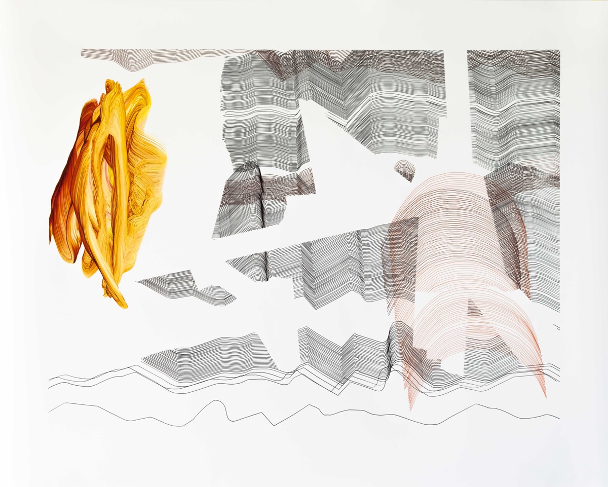Alba, 2019, 80 x 100 cm, &Ouml;l und Tusche auf Papier